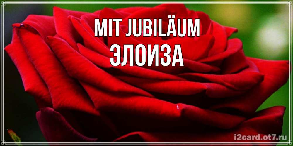Открытка на каждый день с именем, Элоиза Mit Jubiläum розочка очень красивая Прикольная открытка с пожеланием онлайн скачать бесплатно 