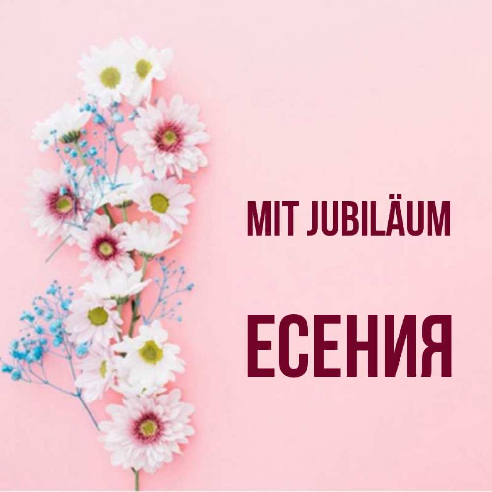 Открытка на каждый день с именем, Есения Mit Jubiläum Родная моя с днем рождения тебя картинка с цветами белыми и голубыми Прикольная открытка с пожеланием онлайн скачать бесплатно 