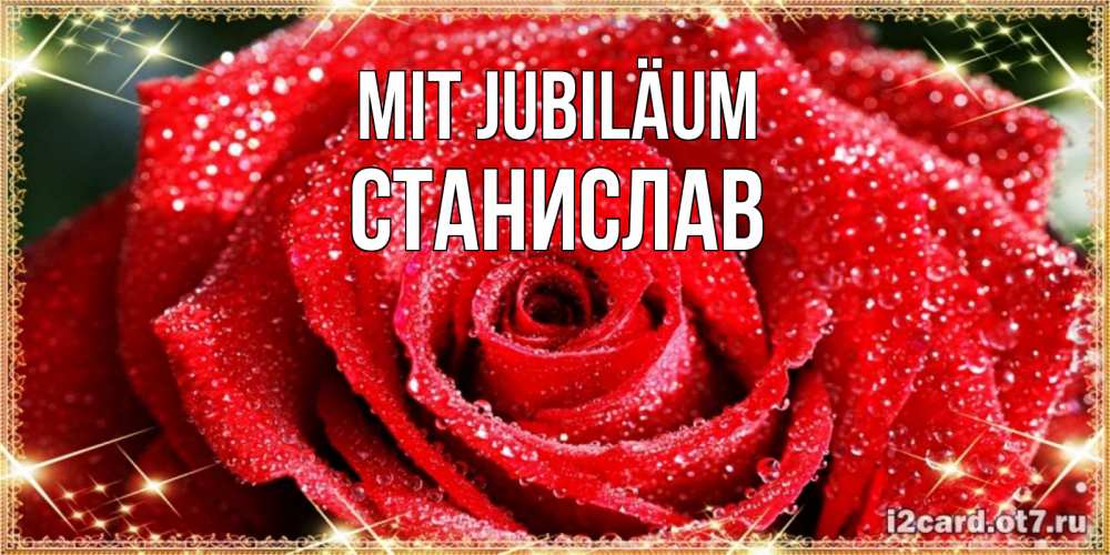 Открытка на каждый день с именем, Станислав Mit Jubiläum роса и роза. открытка с красивой розой Прикольная открытка с пожеланием онлайн скачать бесплатно 