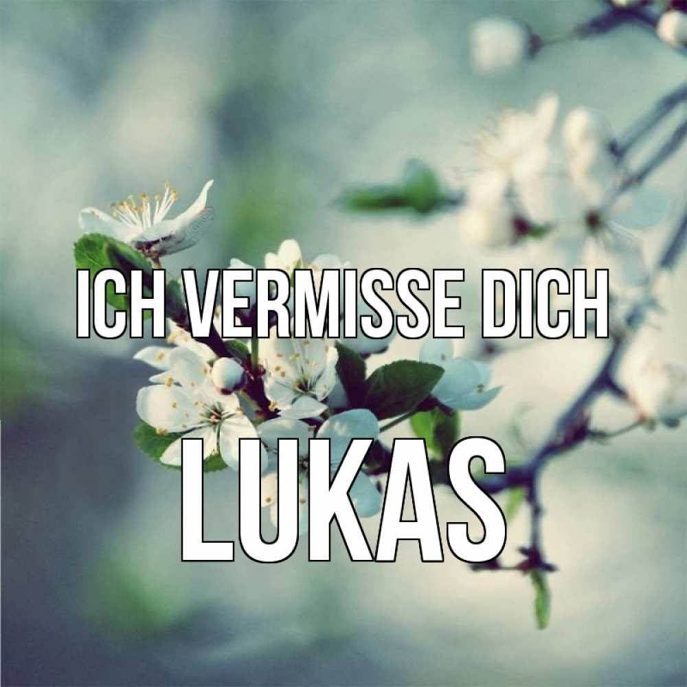 Открытка на каждый день с именем, Lukas Ich vermisse dich весна Прикольная открытка с пожеланием онлайн скачать бесплатно 