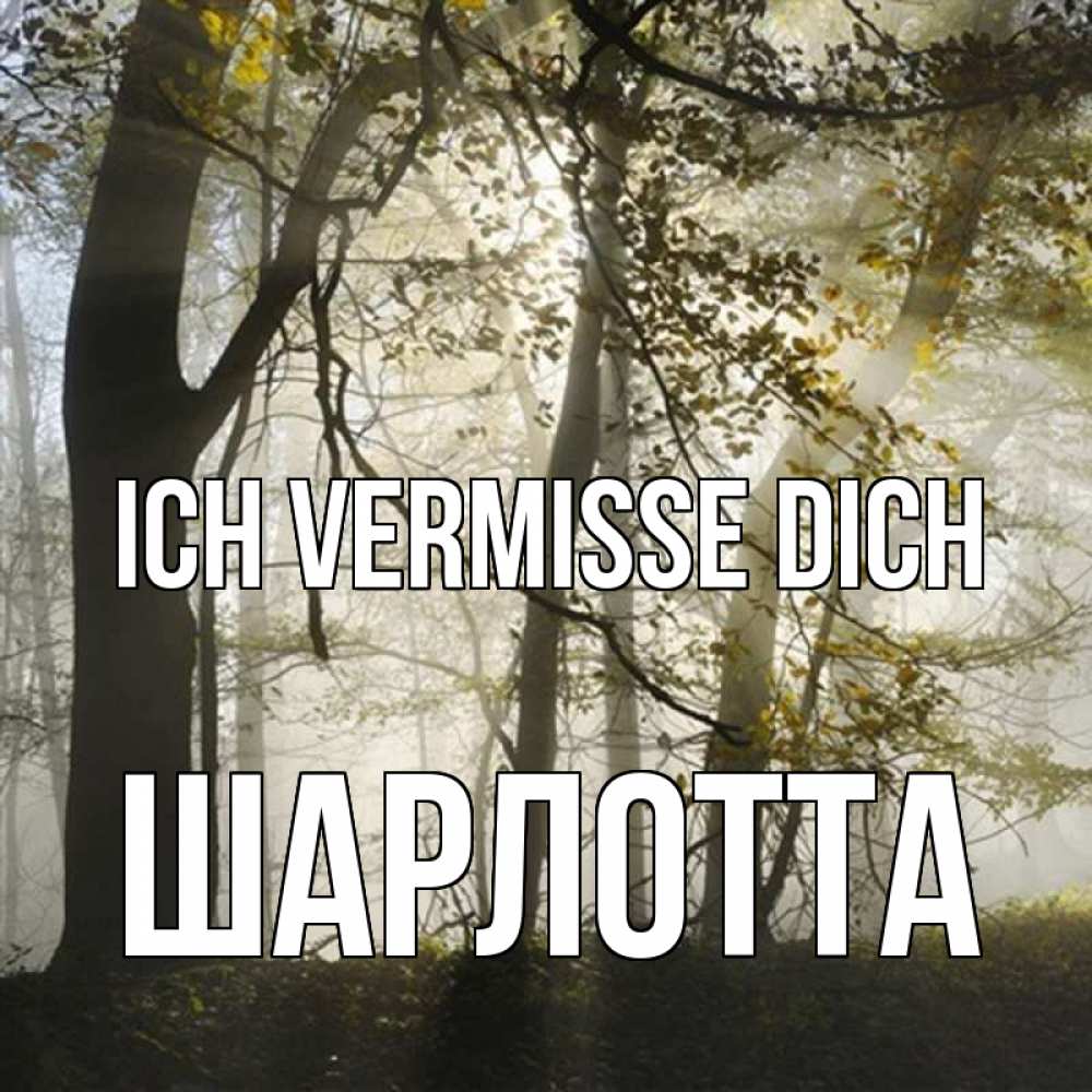 Открытка на каждый день с именем, Шарлотта Ich vermisse dich грустно Прикольная открытка с пожеланием онлайн скачать бесплатно 