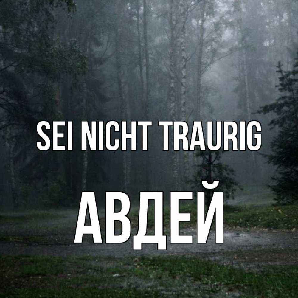 Открытка на каждый день с именем, Авдей Sei nicht traurig осень Прикольная открытка с пожеланием онлайн скачать бесплатно 