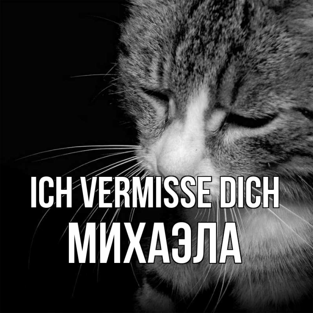 Открытка на каждый день с именем, Михаэла Ich vermisse dich мне скучно Прикольная открытка с пожеланием онлайн скачать бесплатно 