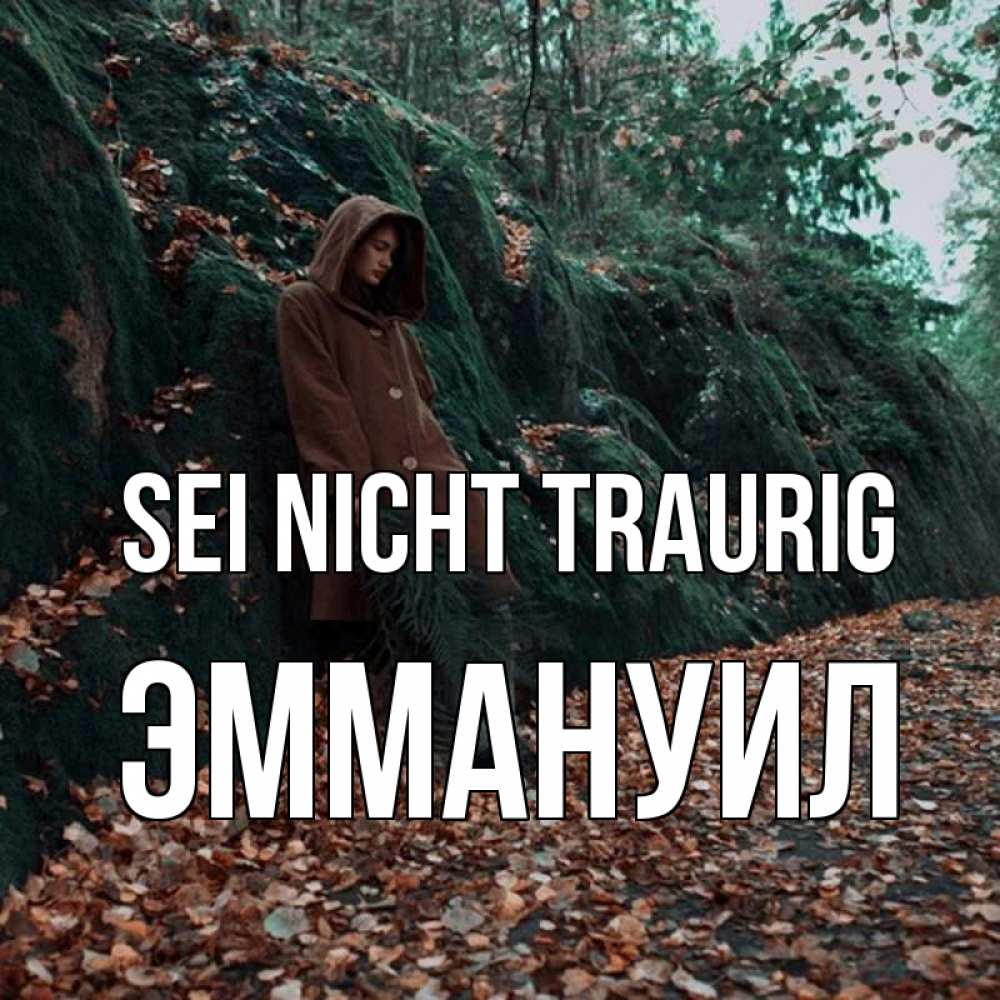 Открытка на каждый день с именем, Эммануил Sei nicht traurig осенний лес Прикольная открытка с пожеланием онлайн скачать бесплатно 