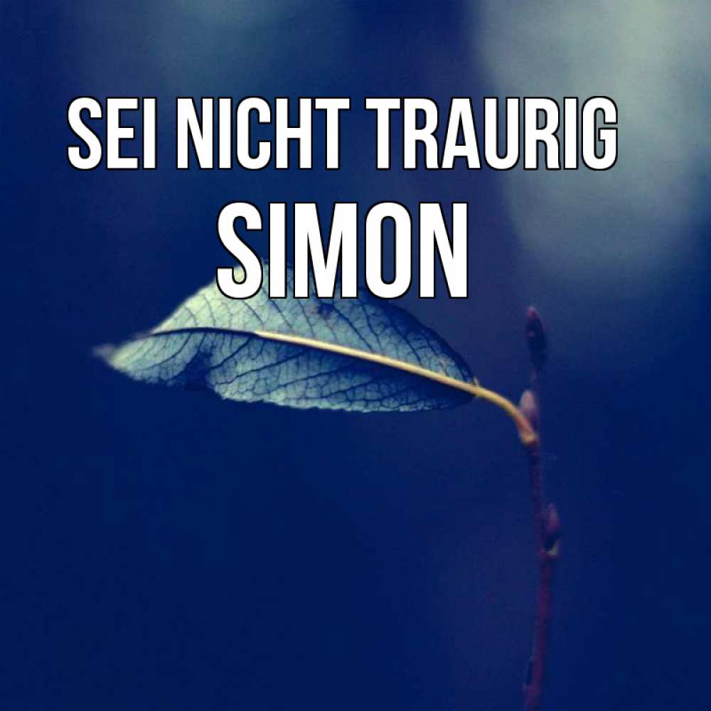 Открытка на каждый день с именем, Simon Sei nicht traurig растение Прикольная открытка с пожеланием онлайн скачать бесплатно 