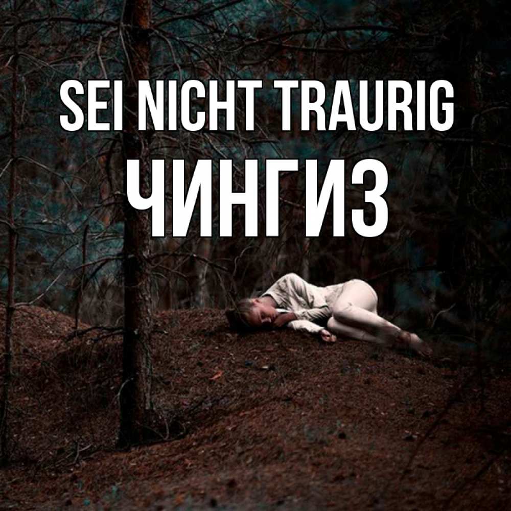 Открытка на каждый день с именем, Чингиз Sei nicht traurig лес Прикольная открытка с пожеланием онлайн скачать бесплатно 
