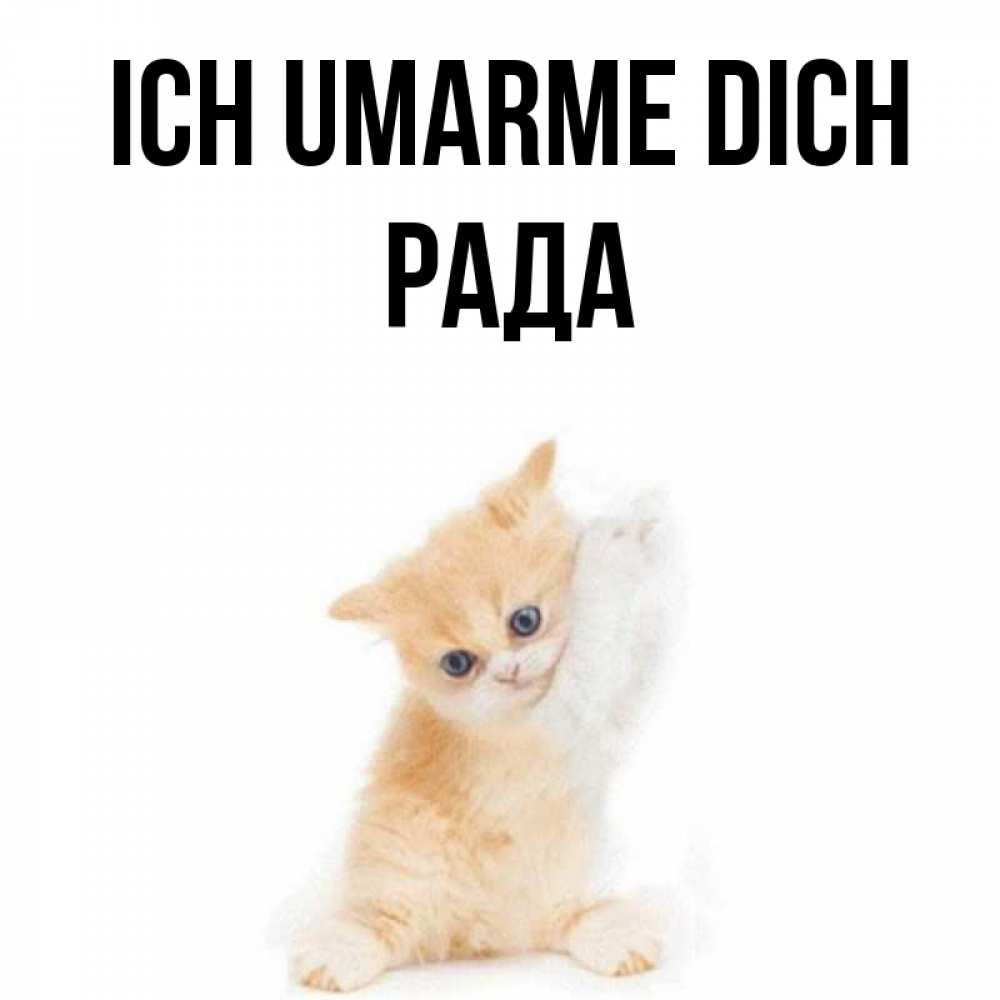 Открытка на каждый день с именем, Рада Ich umarme dich я хочу очень скорее обнимаешек Прикольная открытка с пожеланием онлайн скачать бесплатно 