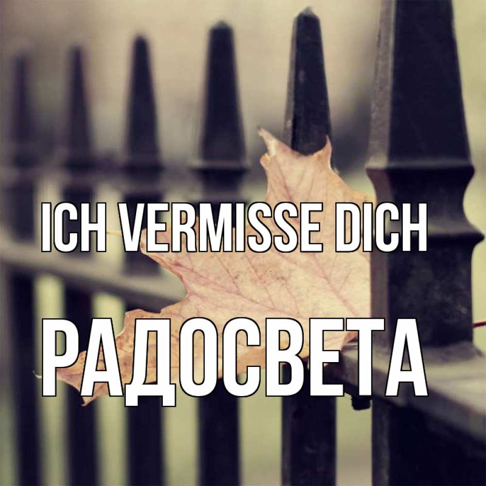 Открытка на каждый день с именем, Радосвета Ich vermisse dich очень скучно Прикольная открытка с пожеланием онлайн скачать бесплатно 