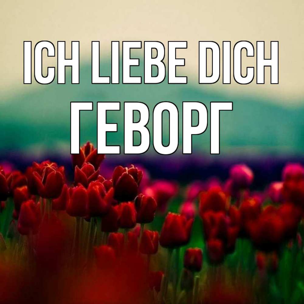Открытка на каждый день с именем, Геворг Ich liebe dich тюльпаны 4 Прикольная открытка с пожеланием онлайн скачать бесплатно 