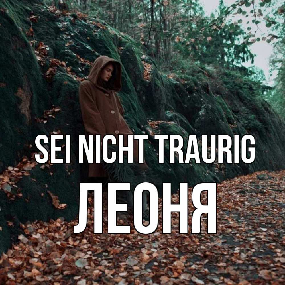 Открытка на каждый день с именем, Леоня Sei nicht traurig осенний лес Прикольная открытка с пожеланием онлайн скачать бесплатно 