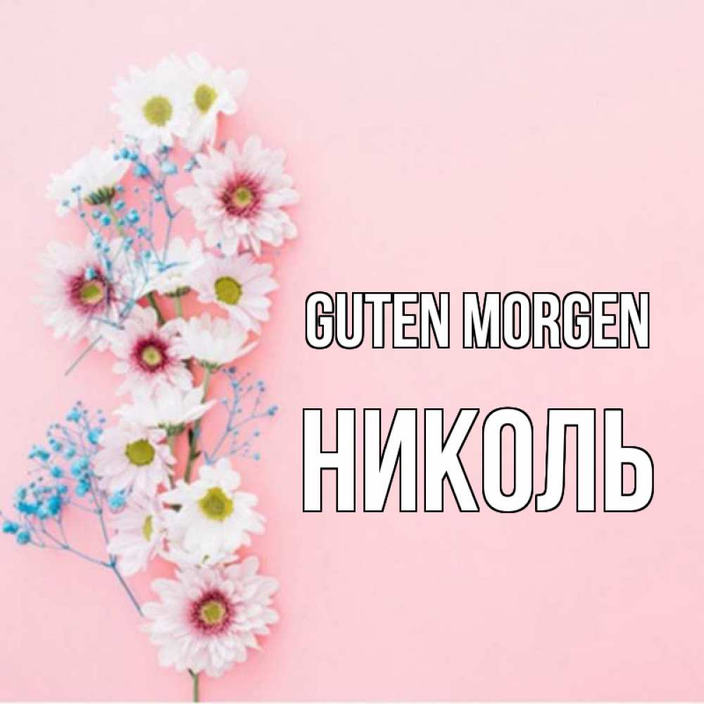 Открытка на каждый день с именем, Николь Guten Morgen цветы с подписью Прикольная открытка с пожеланием онлайн скачать бесплатно 