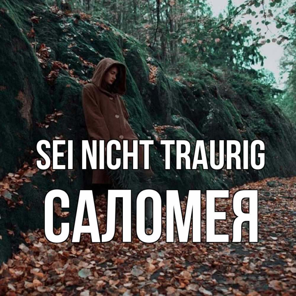 Открытка на каждый день с именем, Саломея Sei nicht traurig осенний лес Прикольная открытка с пожеланием онлайн скачать бесплатно 