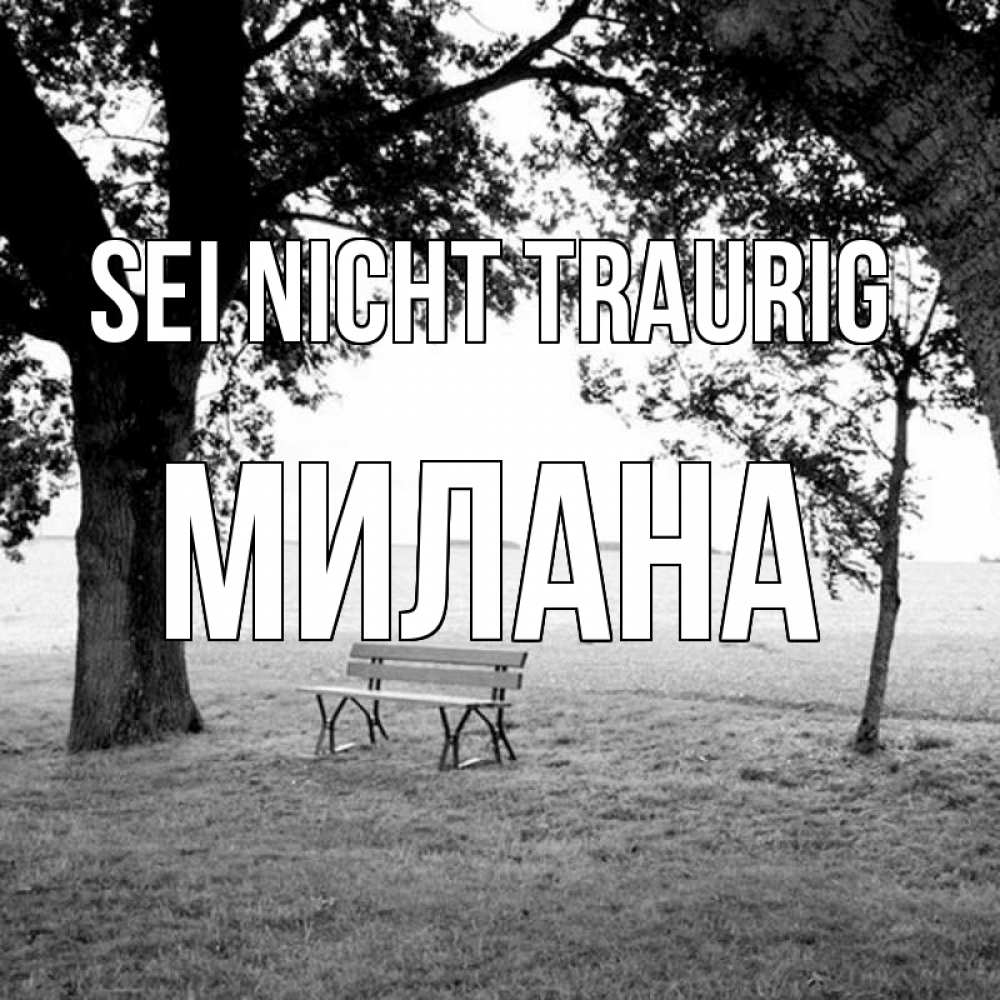 Открытка на каждый день с именем, Милана Sei nicht traurig мощное дерево Прикольная открытка с пожеланием онлайн скачать бесплатно 