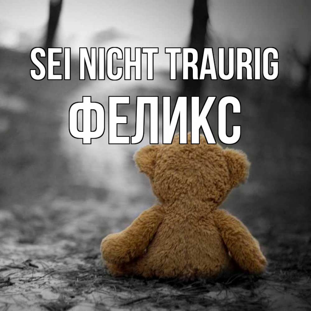 Открытка на каждый день с именем, Феликс Sei nicht traurig медведь со спин Прикольная открытка с пожеланием онлайн скачать бесплатно 