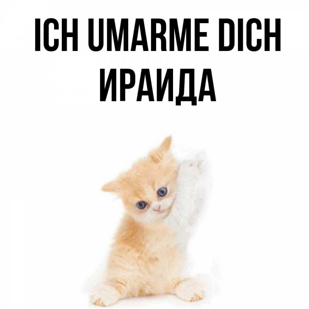 Открытка на каждый день с именем, Ираида Ich umarme dich я хочу очень скорее обнимаешек Прикольная открытка с пожеланием онлайн скачать бесплатно 