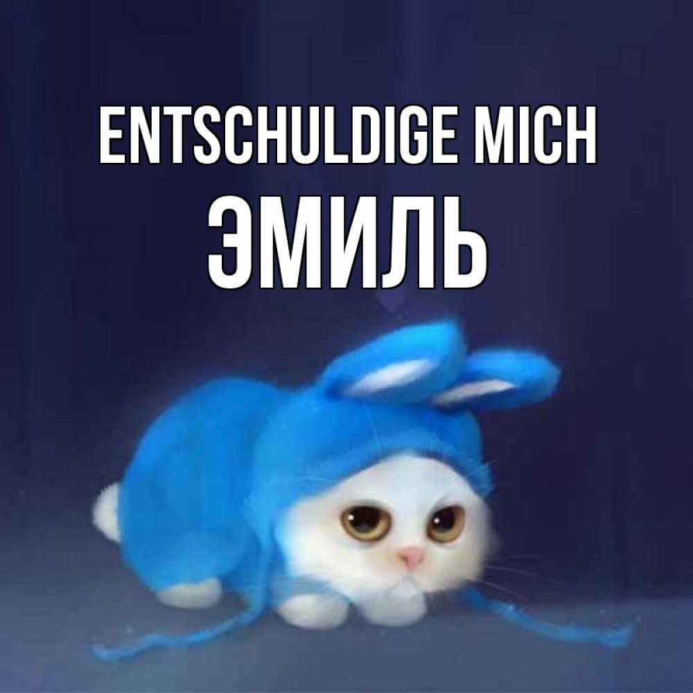 Открытка на каждый день с именем, Эмиль Entschuldige mich невинный котозай просит прощения Прикольная открытка с пожеланием онлайн скачать бесплатно 