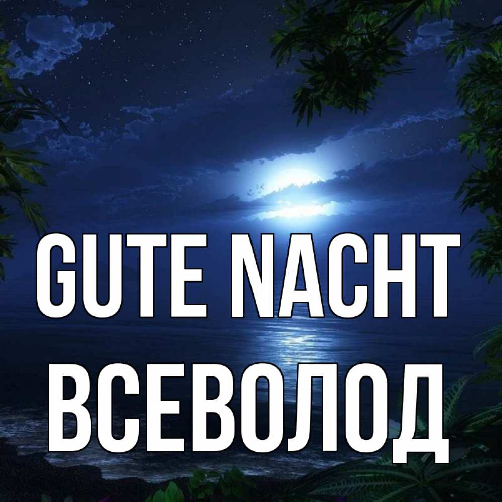 Открытка на каждый день с именем, Всеволод Gute Nacht тропический остров Прикольная открытка с пожеланием онлайн скачать бесплатно 