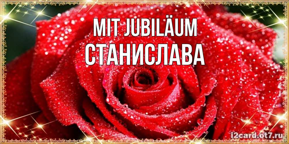 Открытка на каждый день с именем, Станислава Mit Jubiläum роса и роза. открытка с красивой розой Прикольная открытка с пожеланием онлайн скачать бесплатно 