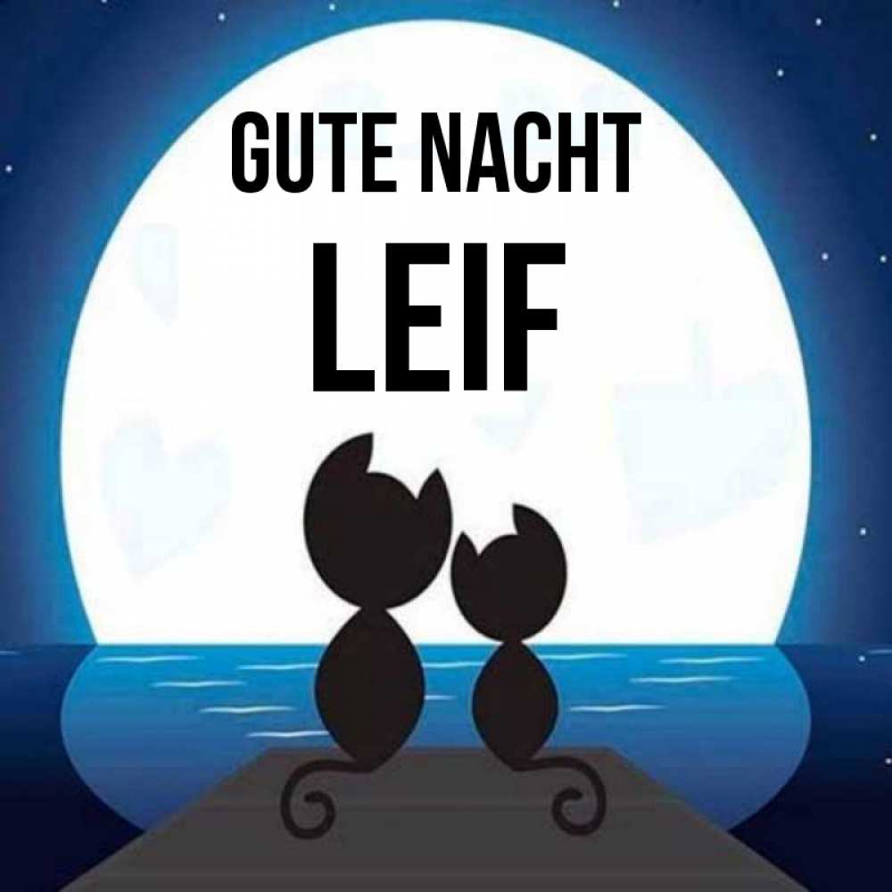 Открытка на каждый день с именем, Leif Gute Nacht луна море мост Прикольная открытка с пожеланием онлайн скачать бесплатно 