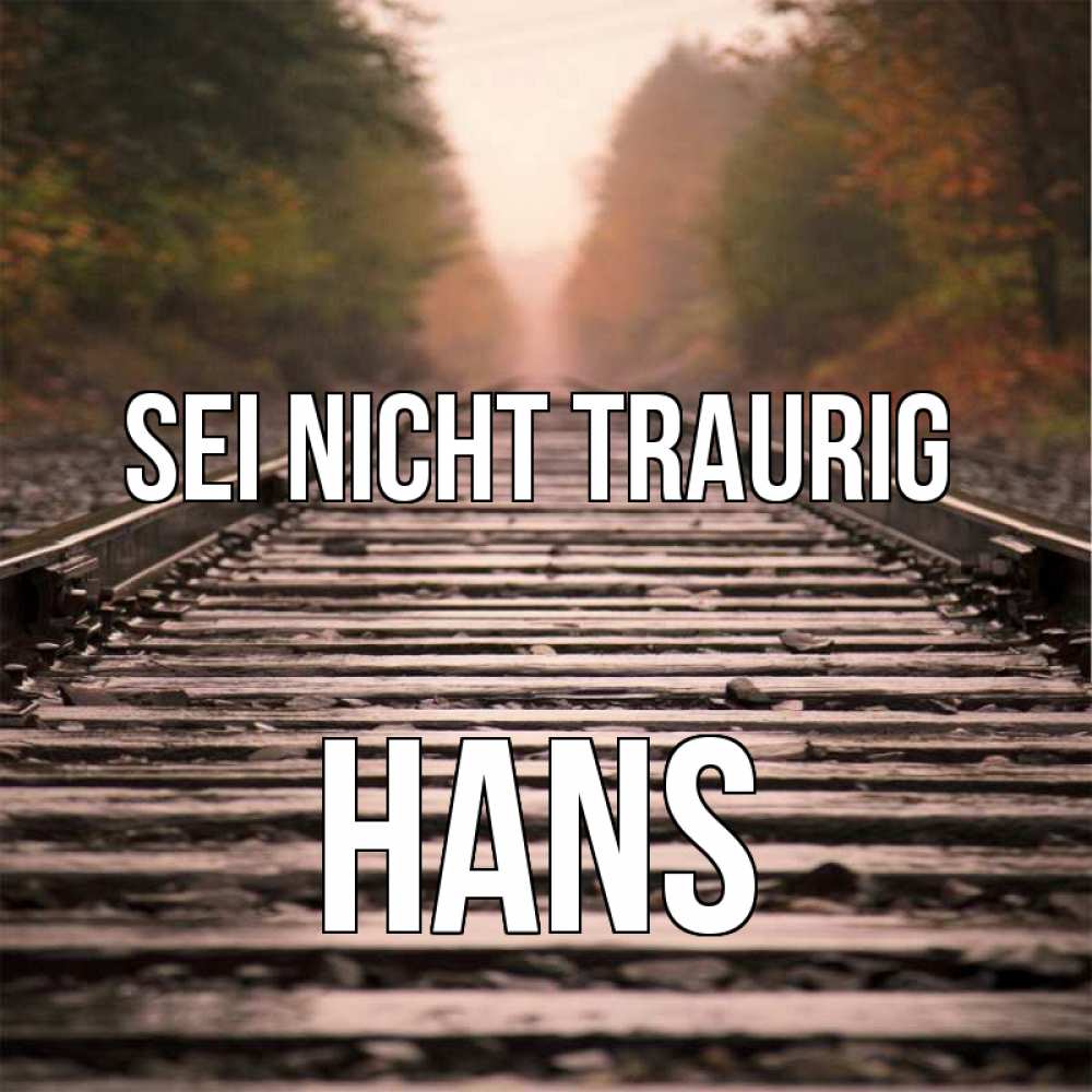 Открытка на каждый день с именем, Hans Sei nicht traurig лес и железная дорога Прикольная открытка с пожеланием онлайн скачать бесплатно 