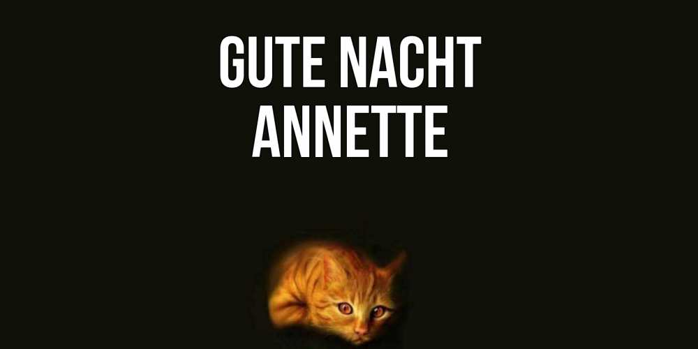 Открытка на каждый день с именем, Annette Gute Nacht кот Прикольная открытка с пожеланием онлайн скачать бесплатно 