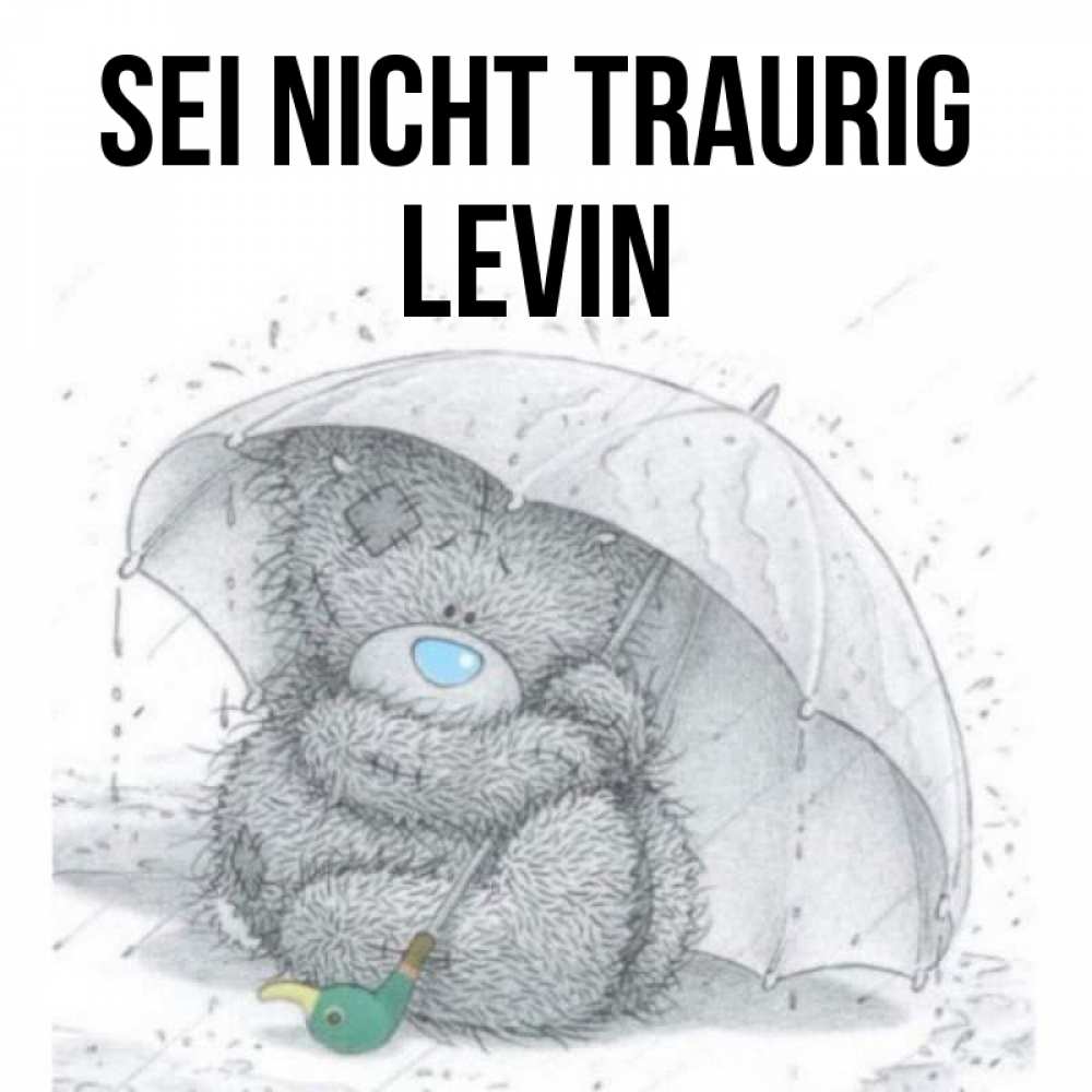 Открытка на каждый день с именем, Levin Sei nicht traurig спасите мишку Тедди Прикольная открытка с пожеланием онлайн скачать бесплатно 