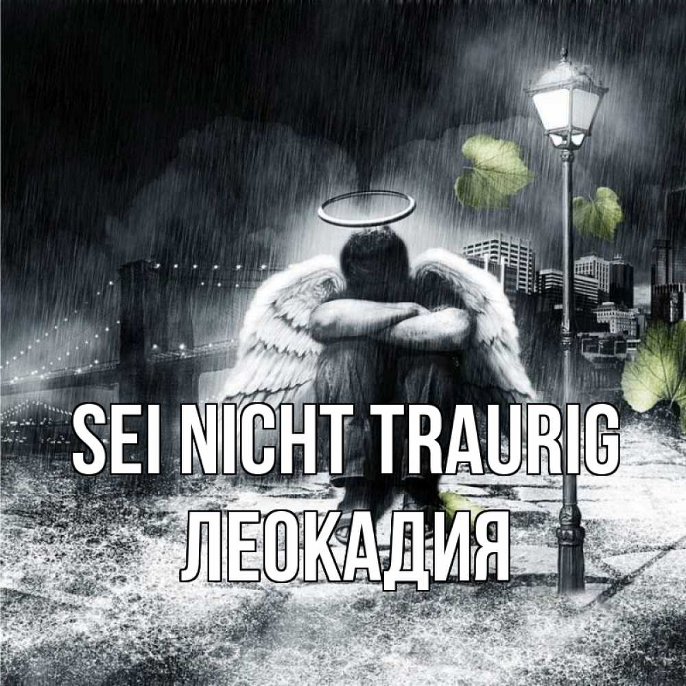 Открытка на каждый день с именем, Леокадия Sei nicht traurig фонарь и Бруклин Прикольная открытка с пожеланием онлайн скачать бесплатно 