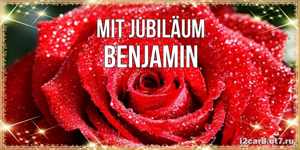 Открытка на каждый день с именем, Benjamin Mit Jubiläum роса и роза. открытка с красивой розой Прикольная открытка с пожеланием онлайн скачать бесплатно 