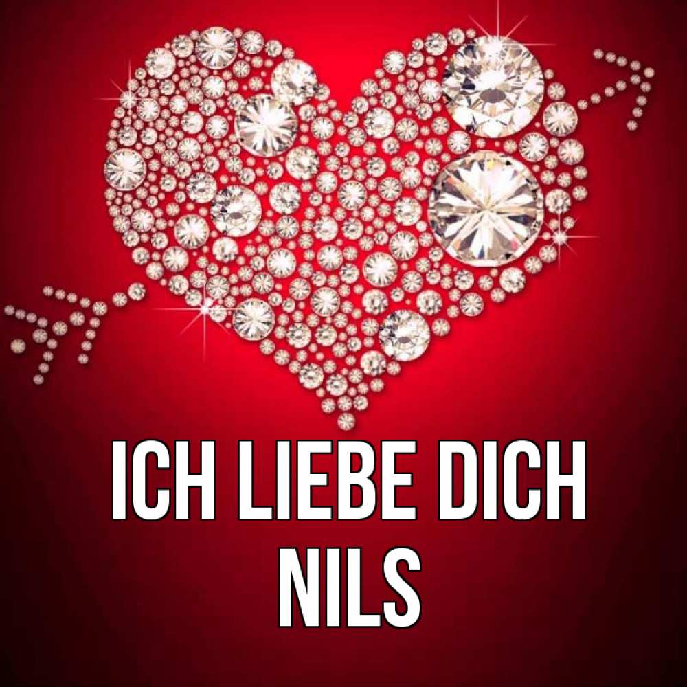 Открытка на каждый день с именем, Nils Ich liebe dich стрела купидона Прикольная открытка с пожеланием онлайн скачать бесплатно 