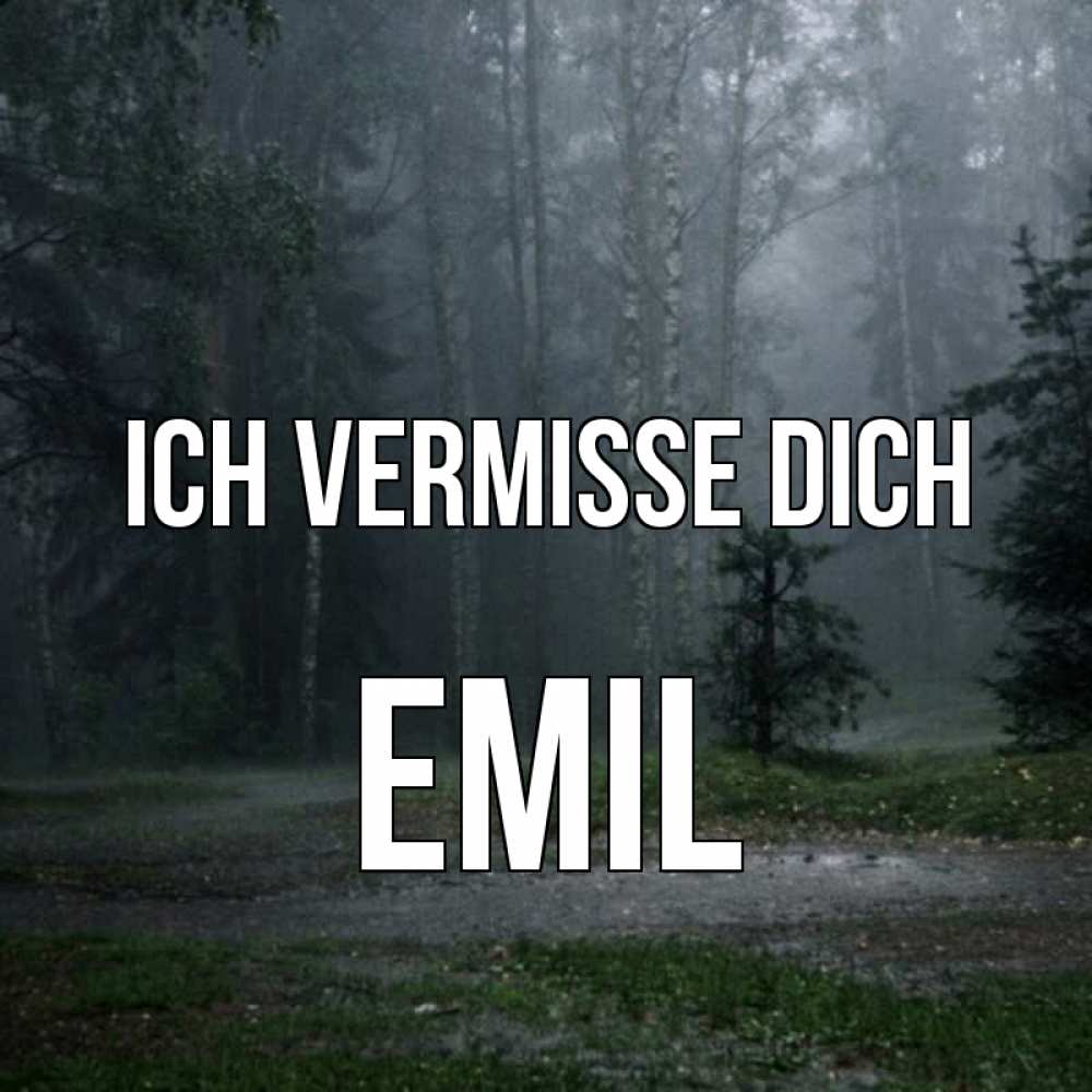 Открытка на каждый день с именем, Emil Ich vermisse dich одна и плохо мне Прикольная открытка с пожеланием онлайн скачать бесплатно 