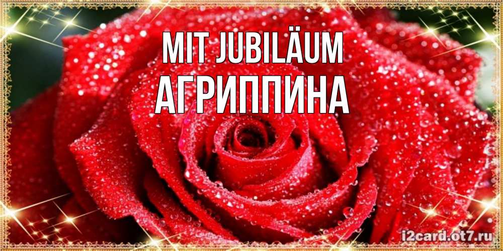 Открытка на каждый день с именем, Агриппина Mit Jubiläum роса и роза. открытка с красивой розой Прикольная открытка с пожеланием онлайн скачать бесплатно 