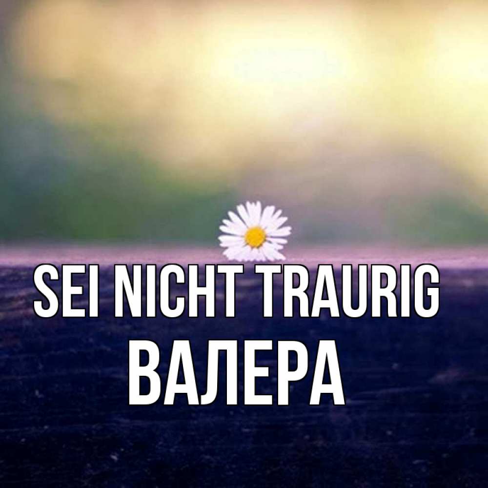 Открытка на каждый день с именем, Валера Sei nicht traurig красота Прикольная открытка с пожеланием онлайн скачать бесплатно 