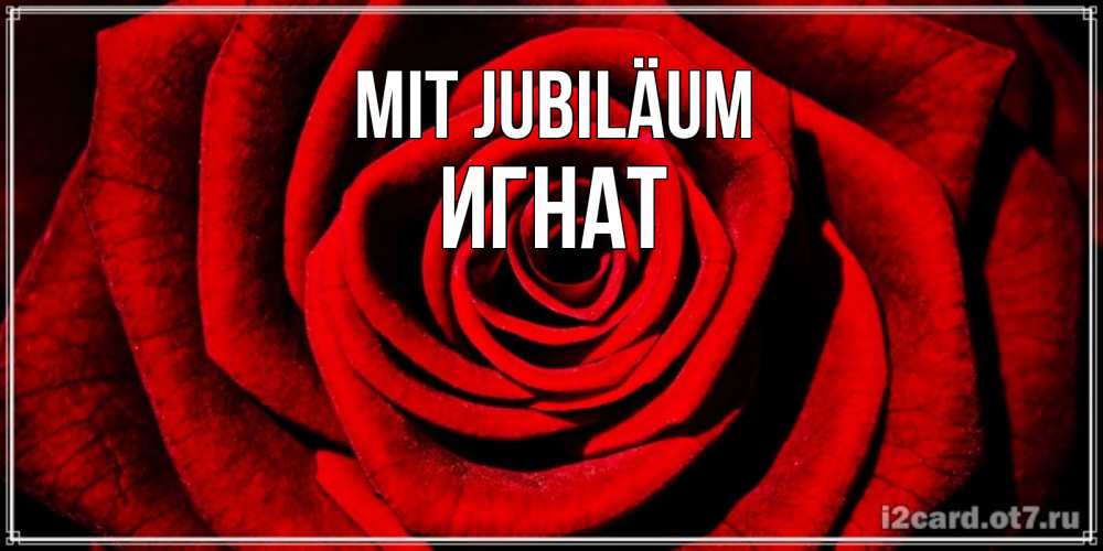 Открытка на каждый день с именем, Игнат Mit Jubiläum алая роза Прикольная открытка с пожеланием онлайн скачать бесплатно 