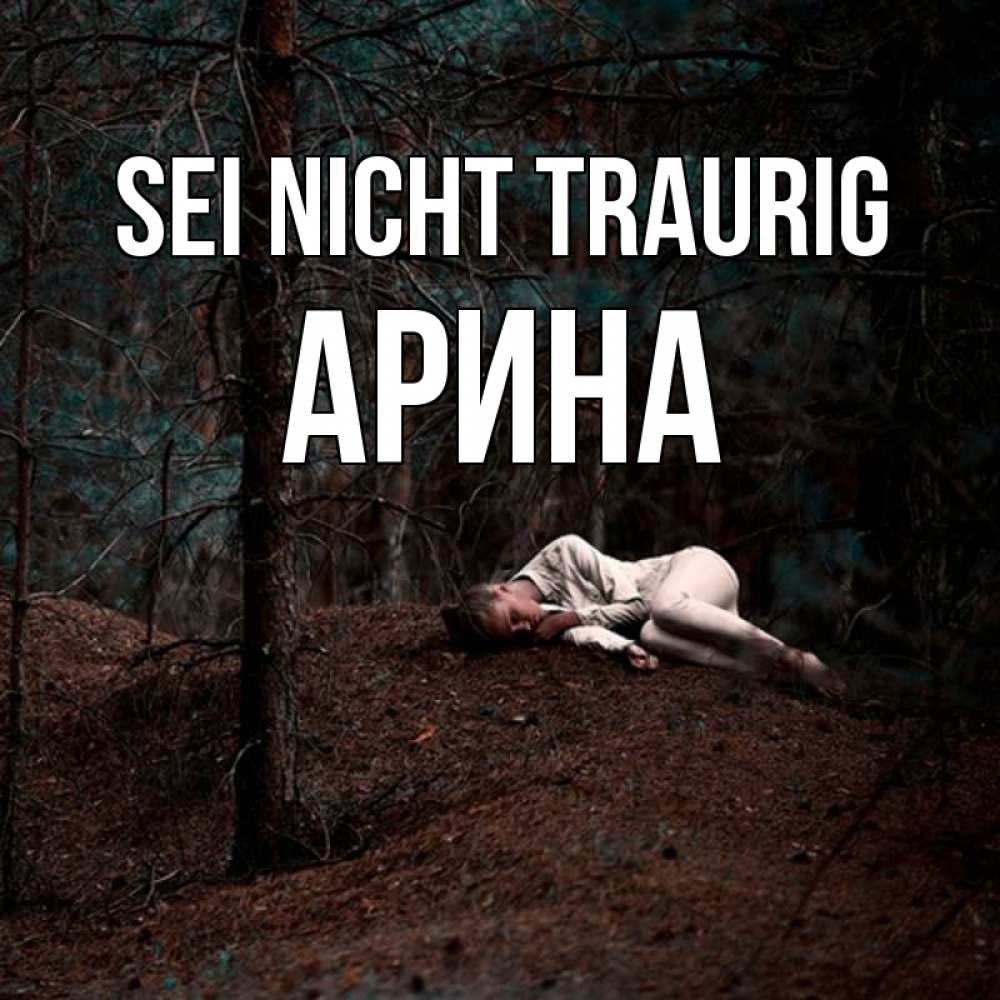 Открытка на каждый день с именем, Арина Sei nicht traurig лес Прикольная открытка с пожеланием онлайн скачать бесплатно 