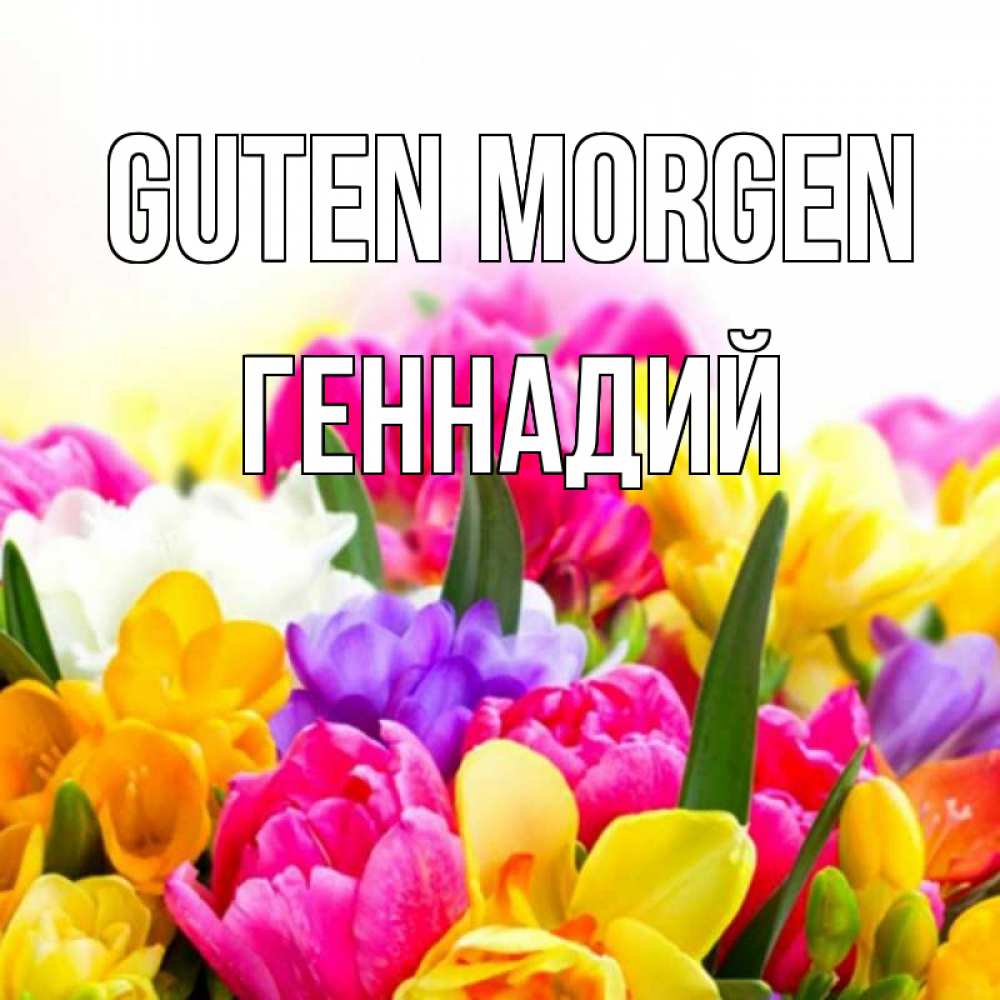 Открытка на каждый день с именем, Геннадий Guten Morgen создать открытку со свое подписью Прикольная открытка с пожеланием онлайн скачать бесплатно 