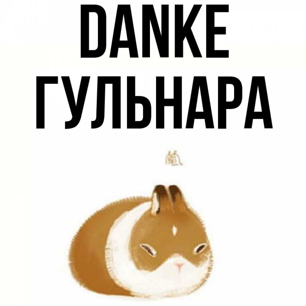 Открытка на каждый день с именем, Гульнара Danke коричнево белый домашний питомец Прикольная открытка с пожеланием онлайн скачать бесплатно 