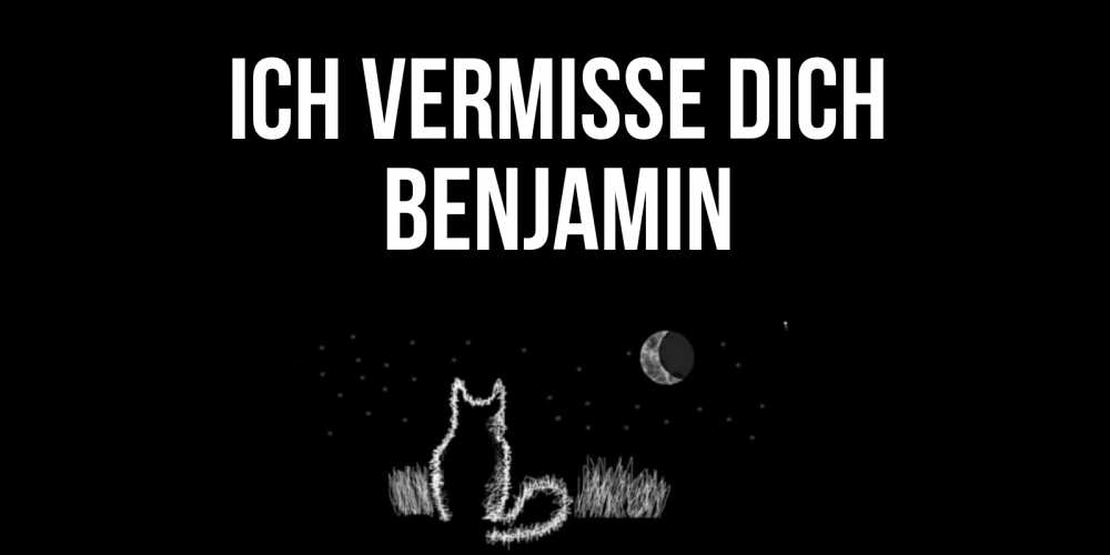 Открытка на каждый день с именем, Benjamin Ich vermisse dich кот Прикольная открытка с пожеланием онлайн скачать бесплатно 