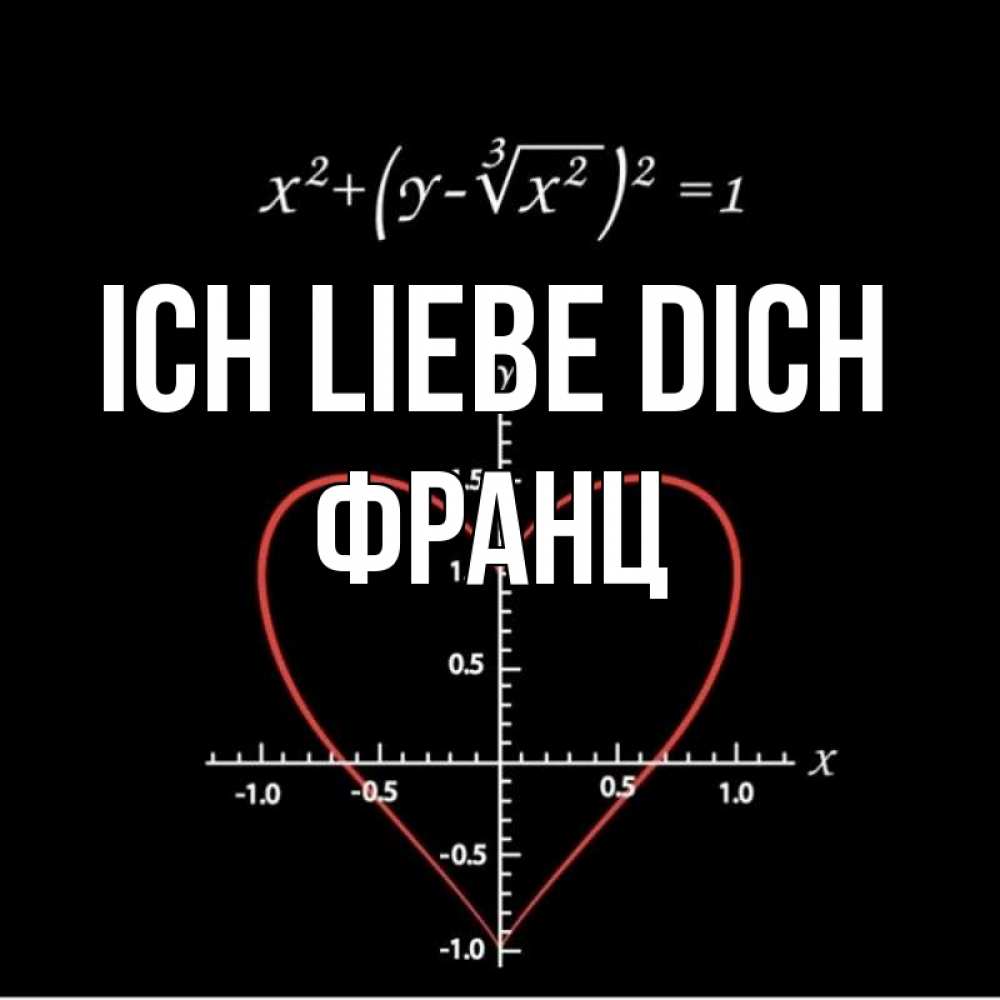 Открытка на каждый день с именем, Франц Ich liebe dich сердечная формула Прикольная открытка с пожеланием онлайн скачать бесплатно 