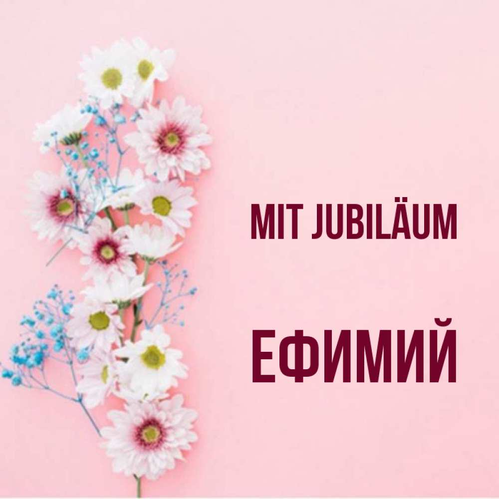 Открытка на каждый день с именем, Ефимий Mit Jubiläum Родная моя с днем рождения тебя картинка с цветами белыми и голубыми Прикольная открытка с пожеланием онлайн скачать бесплатно 