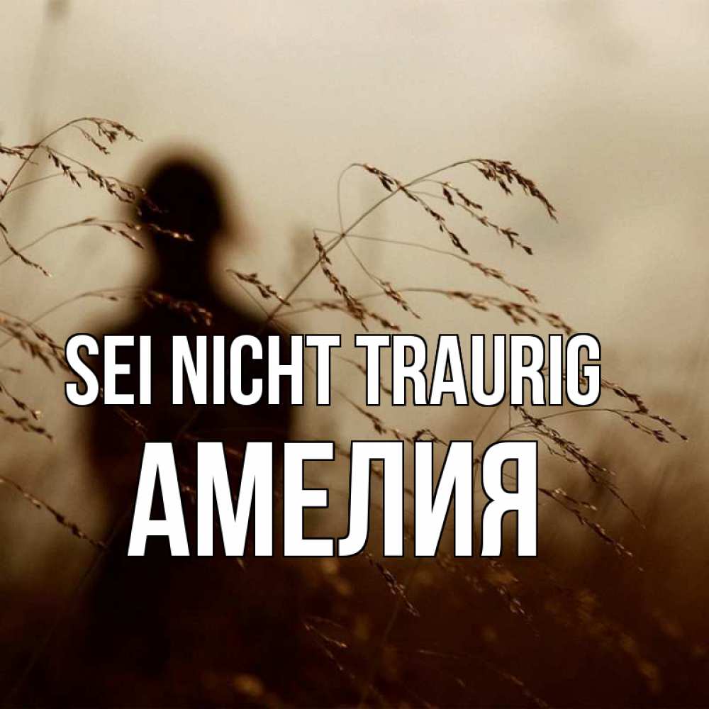 Открытка на каждый день с именем, Амелия Sei nicht traurig грусть Прикольная открытка с пожеланием онлайн скачать бесплатно 