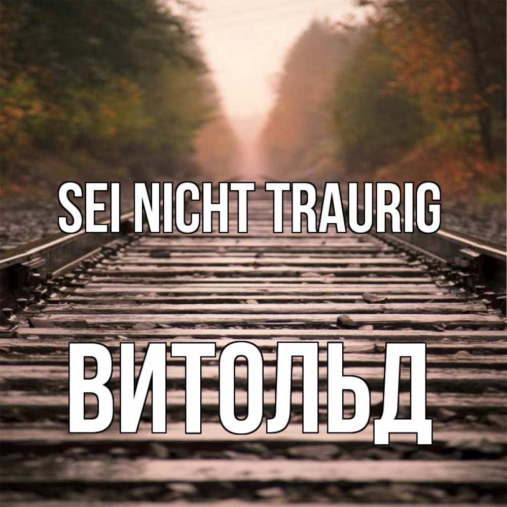 Открытка на каждый день с именем, Витольд Sei nicht traurig лес и железная дорога Прикольная открытка с пожеланием онлайн скачать бесплатно 