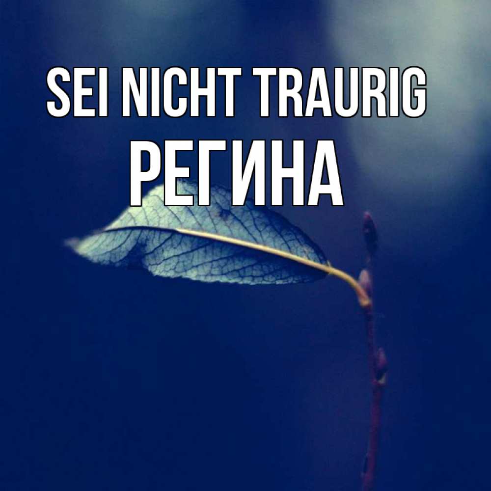 Открытка на каждый день с именем, Регина Sei nicht traurig растение Прикольная открытка с пожеланием онлайн скачать бесплатно 