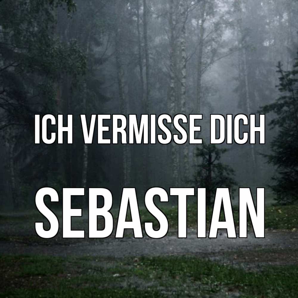 Открытка на каждый день с именем, Sebastian Ich vermisse dich одна и плохо мне Прикольная открытка с пожеланием онлайн скачать бесплатно 