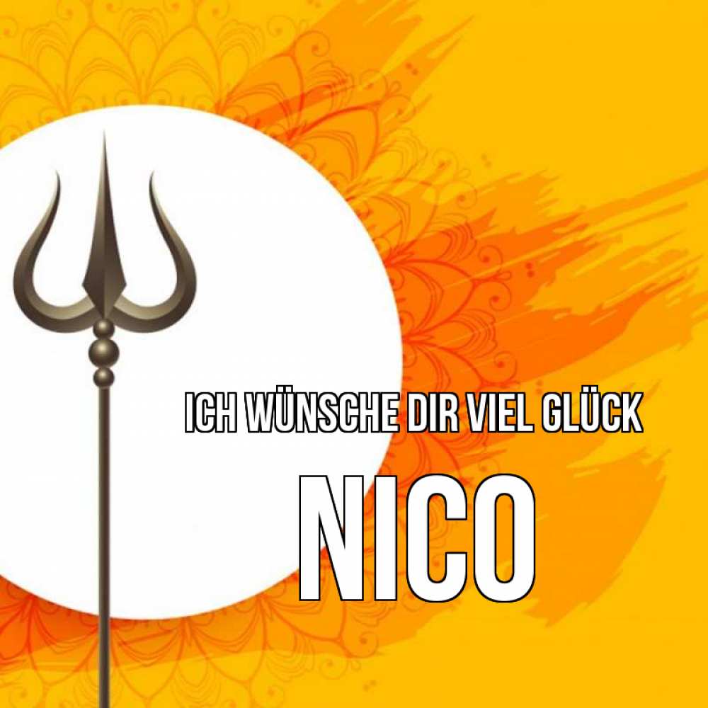 Открытка на каждый день с именем, Nico Ich wünsche dir viel Glück пусть повезет Прикольная открытка с пожеланием онлайн скачать бесплатно 
