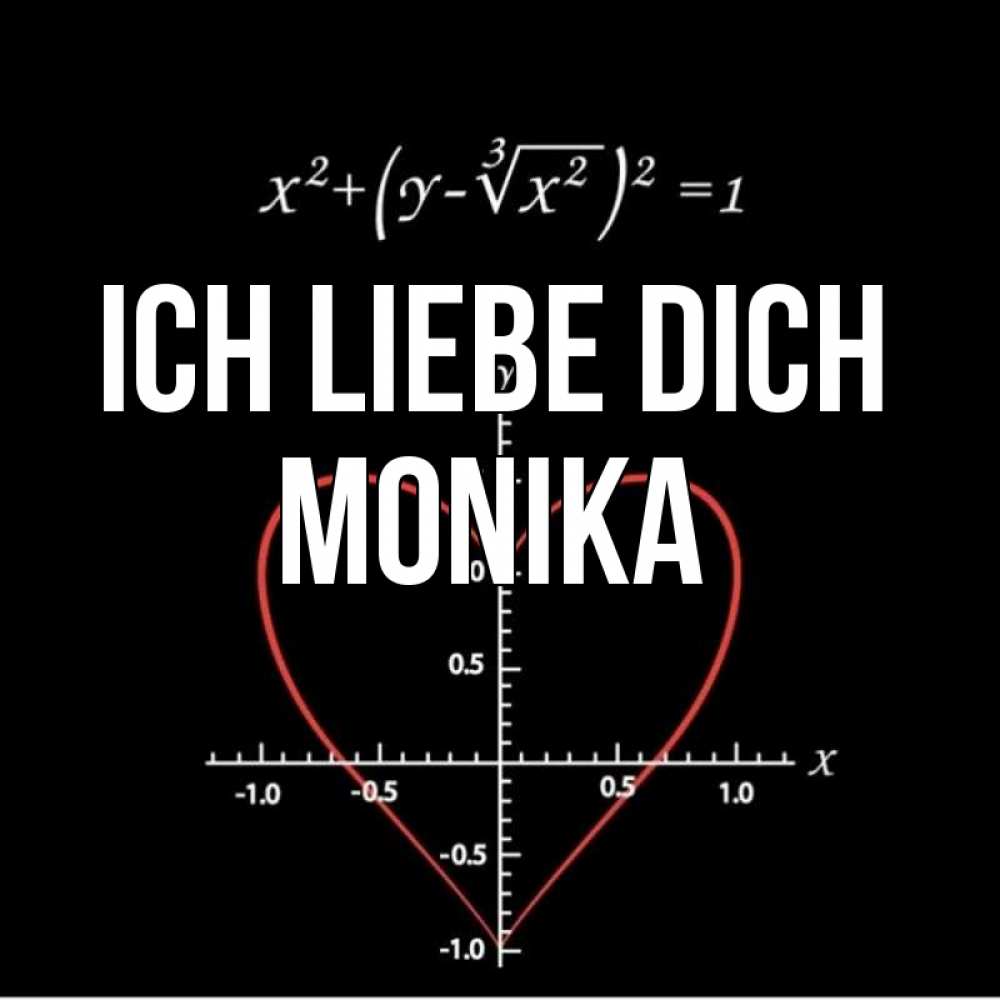Открытка на каждый день с именем, Monika Ich liebe dich сердечная формула Прикольная открытка с пожеланием онлайн скачать бесплатно 