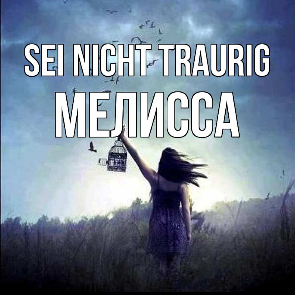 Открытка на каждый день с именем, Мелисса Sei nicht traurig на волю Прикольная открытка с пожеланием онлайн скачать бесплатно 