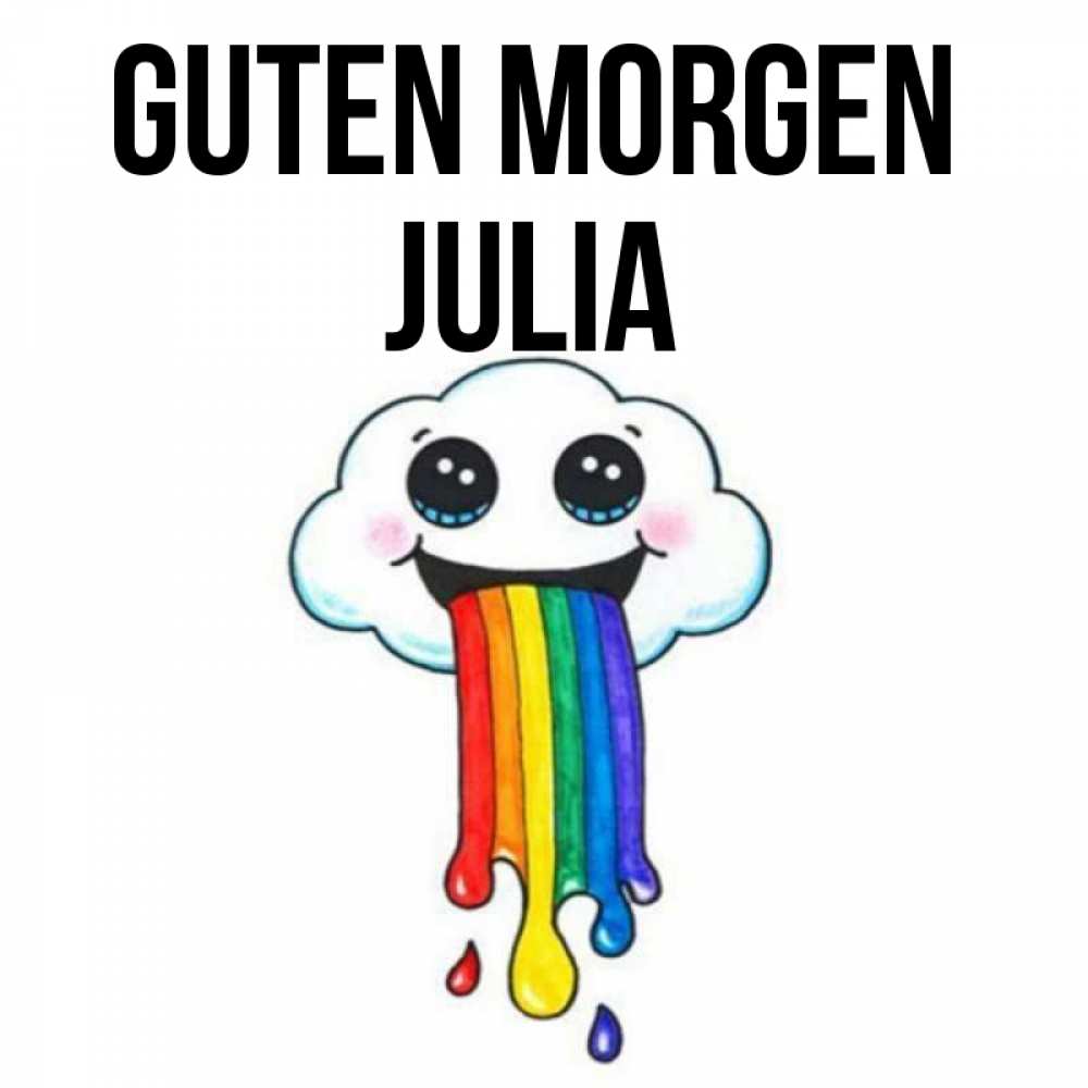 Открытка на каждый день с именем, Julia Guten Morgen утречко Прикольная открытка с пожеланием онлайн скачать бесплатно 