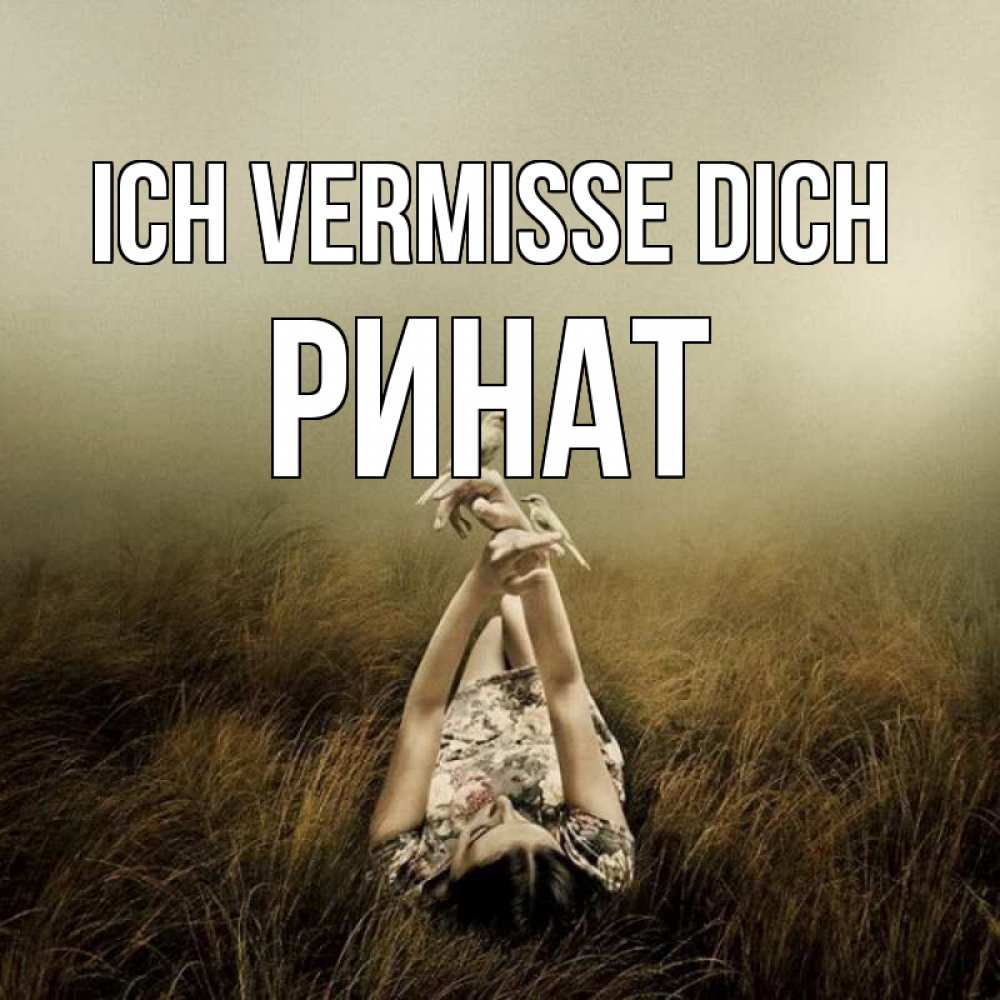 Открытка на каждый день с именем, Ринат Ich vermisse dich девушка с голубями Прикольная открытка с пожеланием онлайн скачать бесплатно 