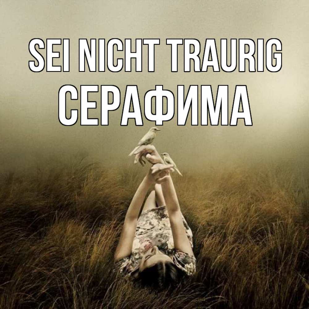 Открытка на каждый день с именем, Серафима Sei nicht traurig поле и туман Прикольная открытка с пожеланием онлайн скачать бесплатно 