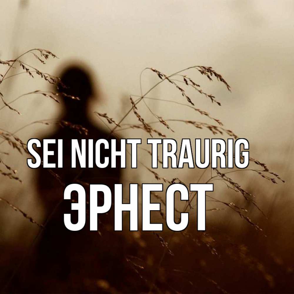 Открытка на каждый день с именем, Эрнест Sei nicht traurig грусть Прикольная открытка с пожеланием онлайн скачать бесплатно 